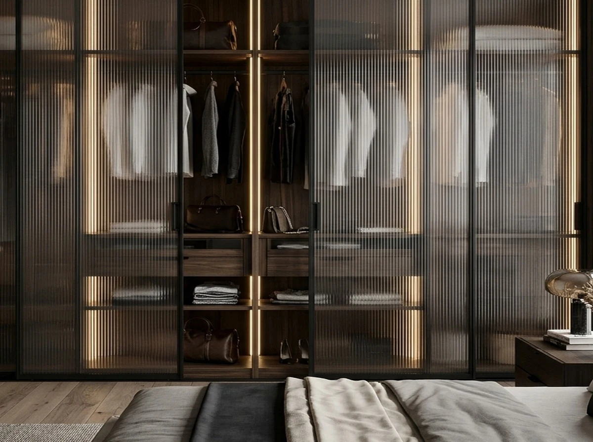 Led Işıklı Reflekte Camlı Ray Dolap